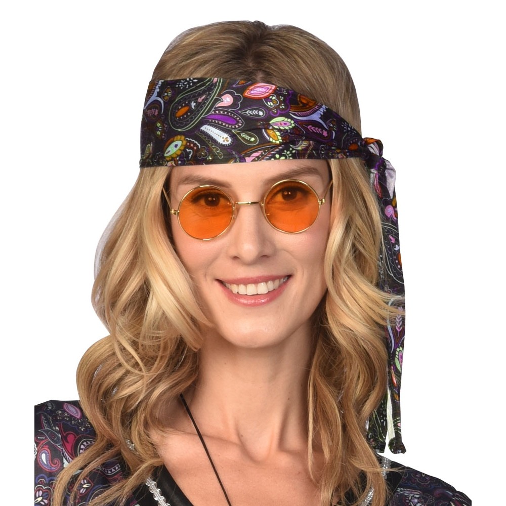 Hieppiebrille Hippie Brille Sonnenbrille  60er 70er Jahre Style Runde Gläser 