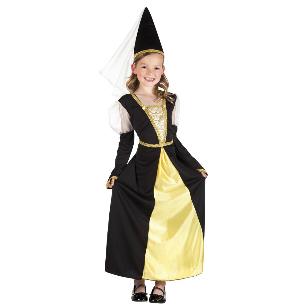 Mädchen Kostüm Burgfräulein Isolde Gr 116/122 Kleid mit Spitzhut  Kinder #8223 