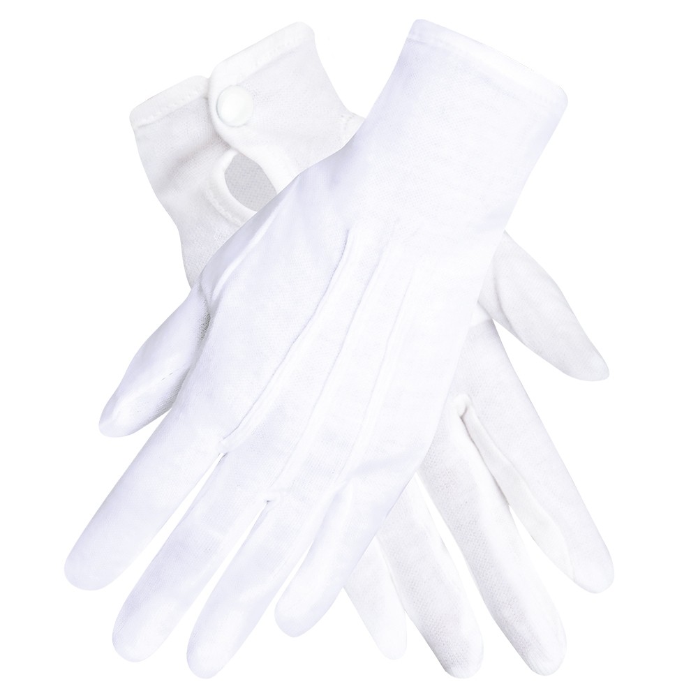 Weiße Herren Handschuhe mit Druckknopf Gr M-XL f Hochzeit Feiern Partys Kostüme 