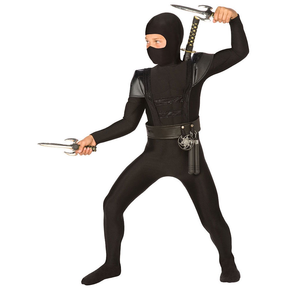 K Ninja Krieger schwarz Ninjakostüm Kostüm Karneval Fasching Jungenkostüm