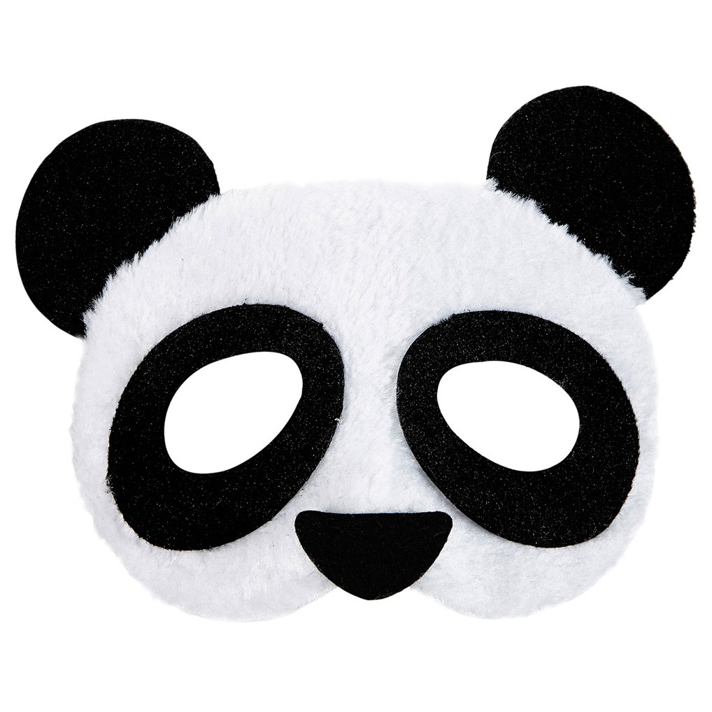 Panda Plüsch Maske für Damen und Herren NEU Karneval Fasching Maske Gesicht 