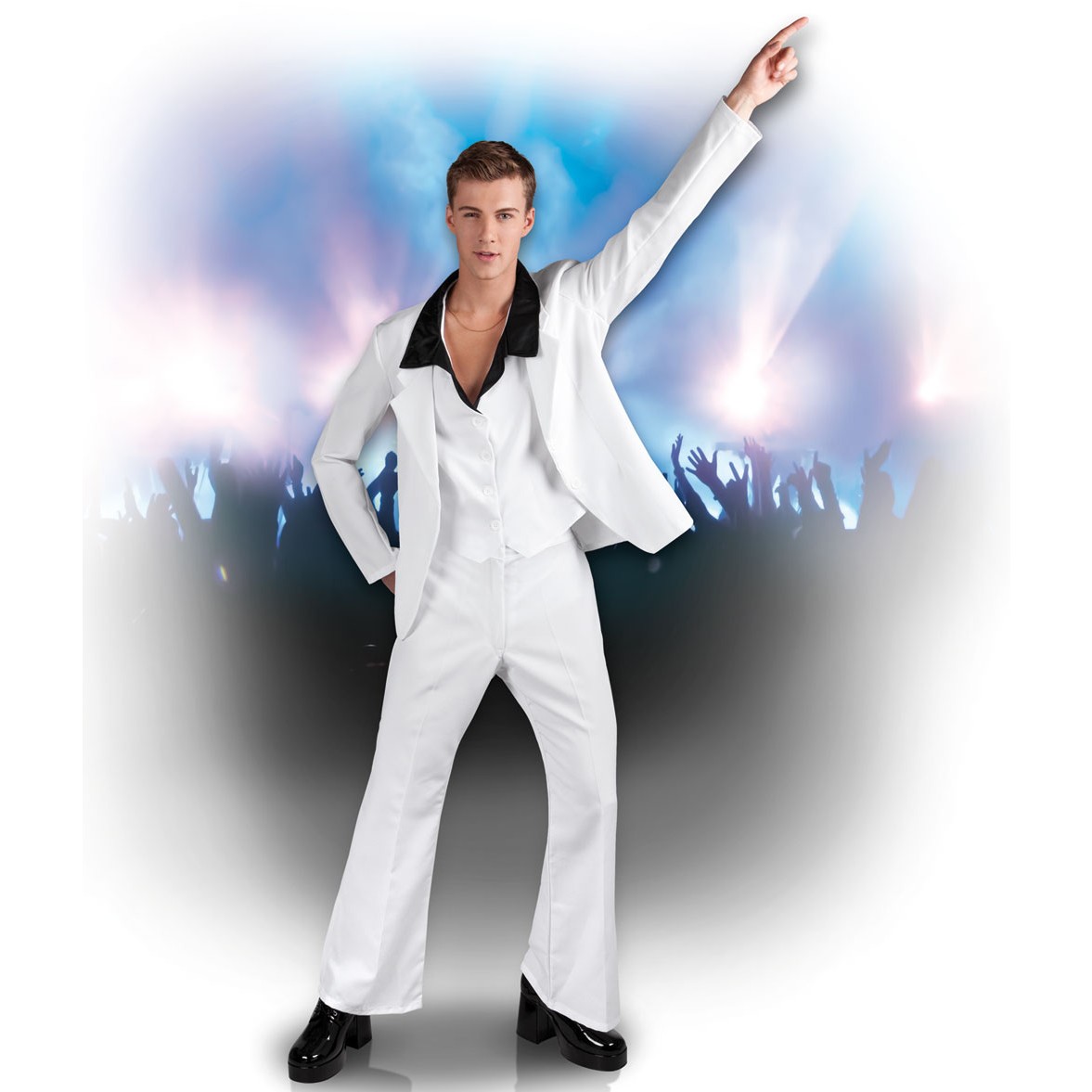 70er Jahre Kostüm weiß John Travolta Outfit Saturday Night Fever Anzug M 48/50 