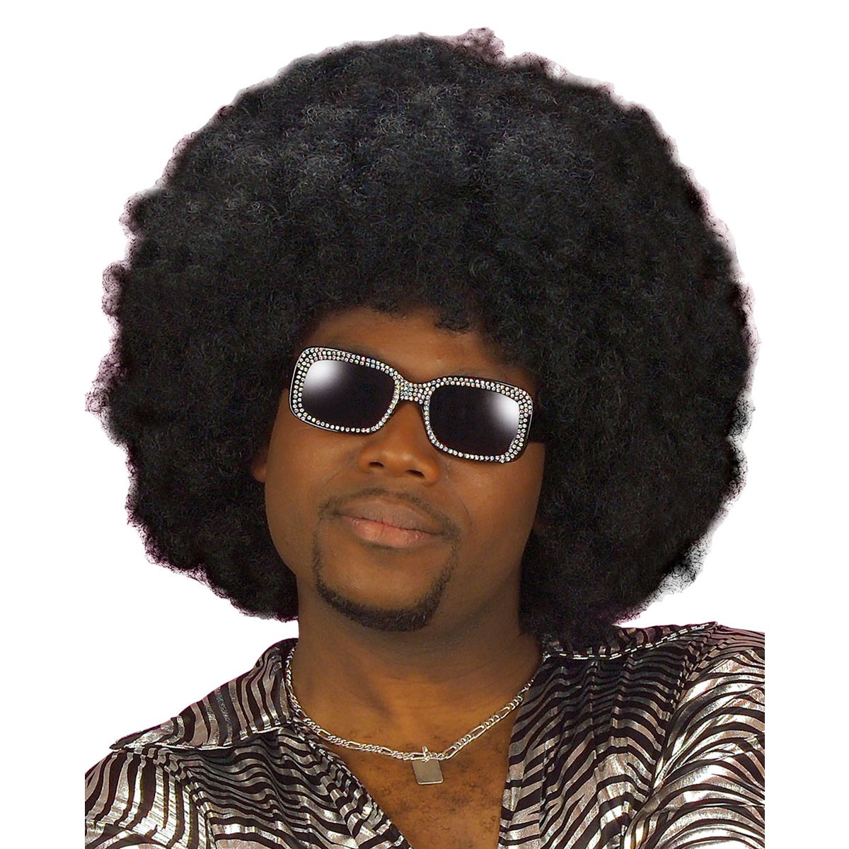 70er Jahre Mega Riesig Afro Perücke Schwarz Groß Gelockt Kostüm 1970s Disco