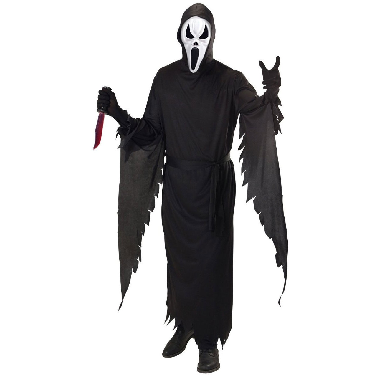 Geister-Kostüm Spuk-Gespenst für Erwachsene Schwarz S 48 Verkleidung Sensenmann 