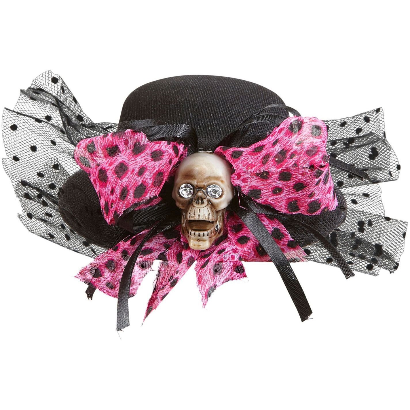 Halloween Kopfbügel schwarze Schleife mit Totenkopf 