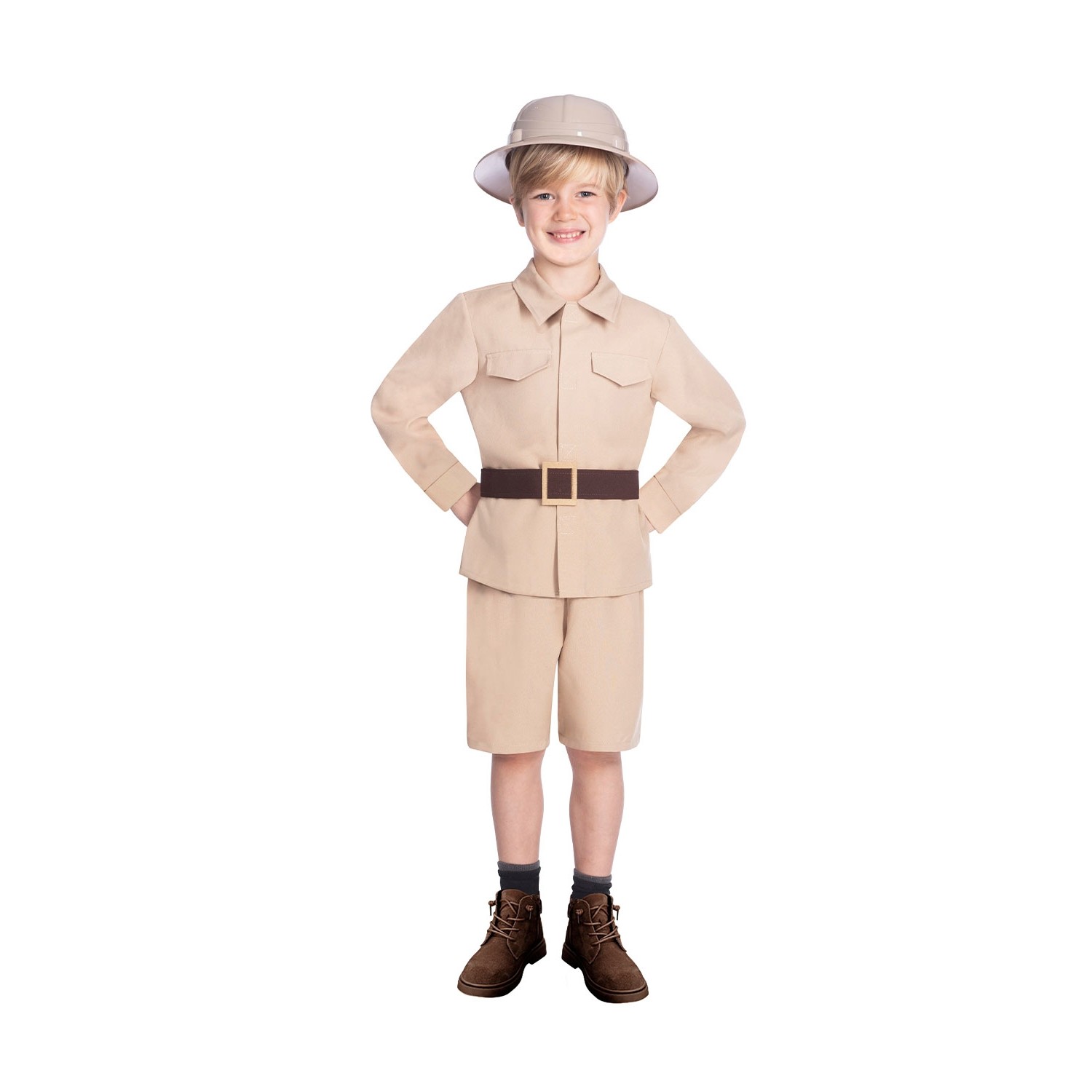 Kinder Khaki Cargo Weste und Hut Set Safari Kostüm für Park Ranger Zoo Keeper 