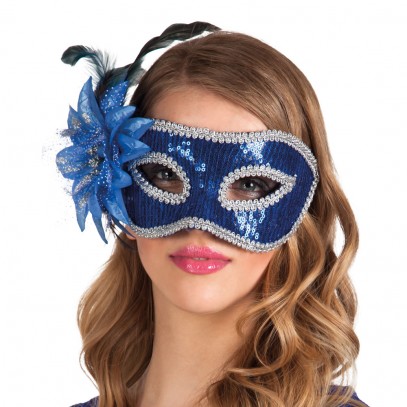 Venice Maske blaue Blume