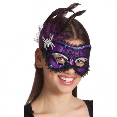 Halloween Augenmaske mit Spinne