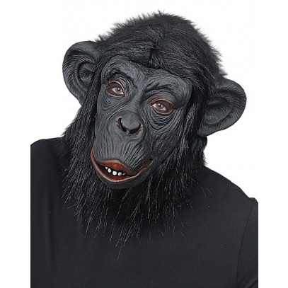 Gruselige Gorilla Maske mit Plüschfell 1