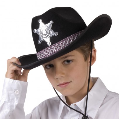 Sheriff Hut schwarz für Kinder