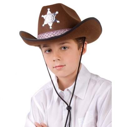 Sheriff Hut braun für Kinder