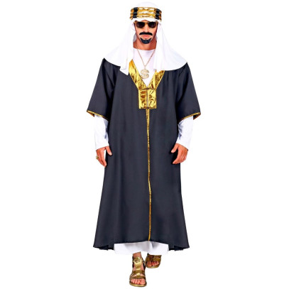 Orientalischer Sultan Herrenkostüm schwarz-gold