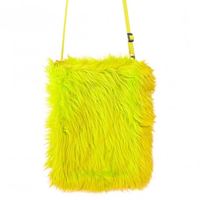 Flauschige Plüsch Handtasche neon gelb