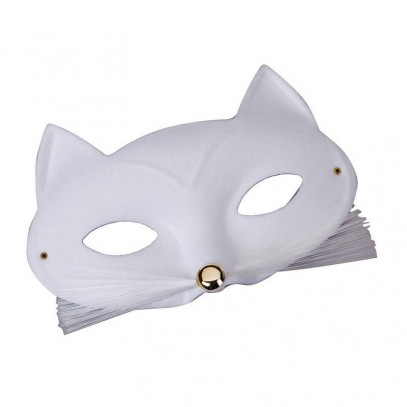 Dominomaske weiße Katze