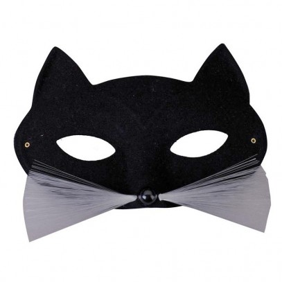 Dominomaske schwarze Katze