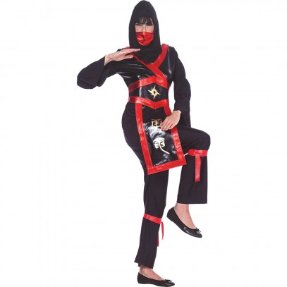 Ninja Frau Kostüm 2 tlg.