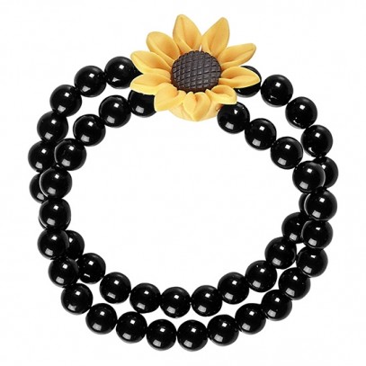 Hippie Perlenarmband mit Sonnenblume 1