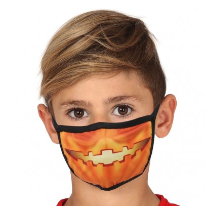 Nase-Mund-Maske Kürbis für Kinder