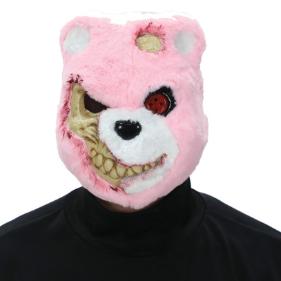 Horror Teddy Bär Maske für Herren rosa