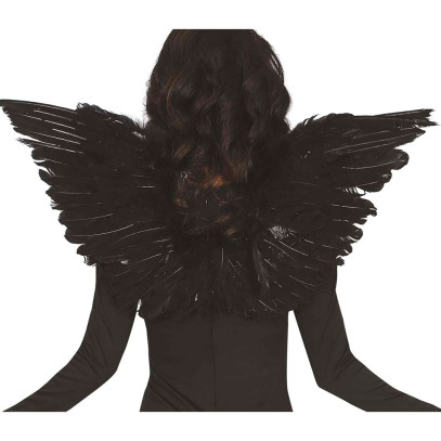 Feder Flügel schwarz 62cm