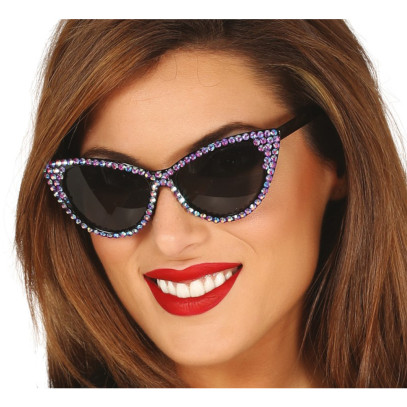 50er Jahre Glamour Brille violett