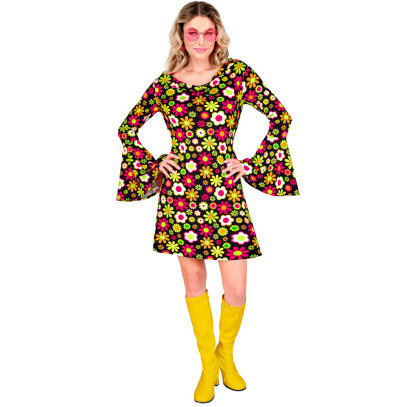Crazy Flower Power Hippie Kleid für Damen