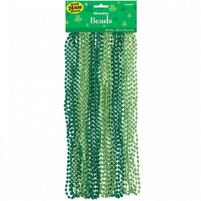St. Patrick`s Day Perlen Halsketten 24er Set