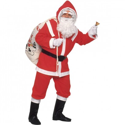 Weihnachtsmann Kostüm Flanell 8-teilig