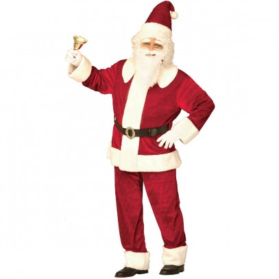XL Weihnachtsmann Kostüm Samt Deluxe