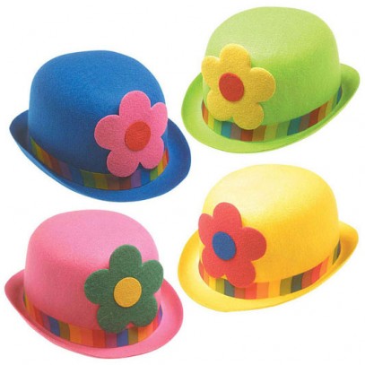 Clown Hut rund mit Blume in verschiedenen Farben