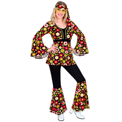 Crazy Flower Power Hippie Kostüm für Damen