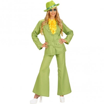 70er Party Girl Kostüm grün
