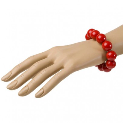 70er Jahre Perlen-Armband in rot