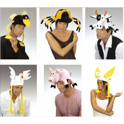 Lustige Tier-Hüte in 6 Varianten