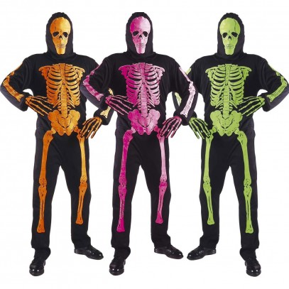 3D-Neon Skelett Kostüm in 3 Farben 1