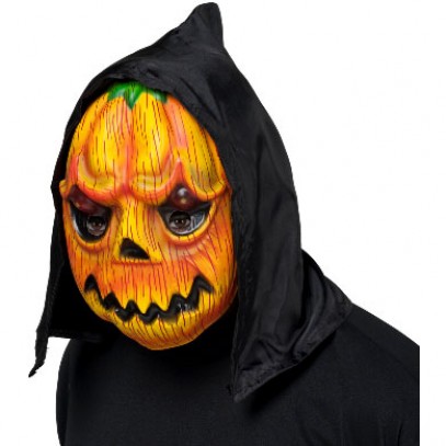 Kürbis Halloweenmaske mit Kapuze
