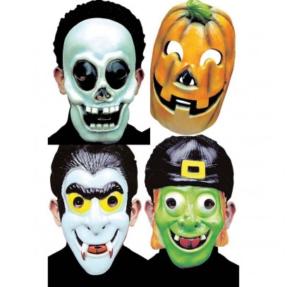 Lustige Halloween Halbmaske 4-Styles