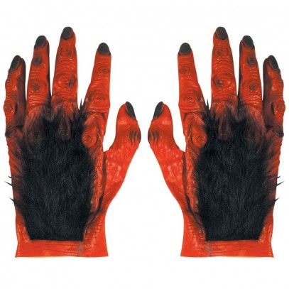Rote haarige Teufelshände aus Latex