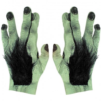 Grüne haarige Monsterhände aus Latex