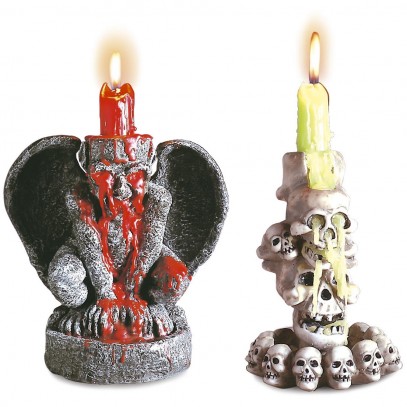Halloween Kerzenhalter mit Kerze