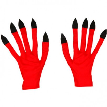 Schwarz-rote Teufel Handschuhe
