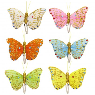 Glitzer Schmetterling Haarspange in 6 Farben