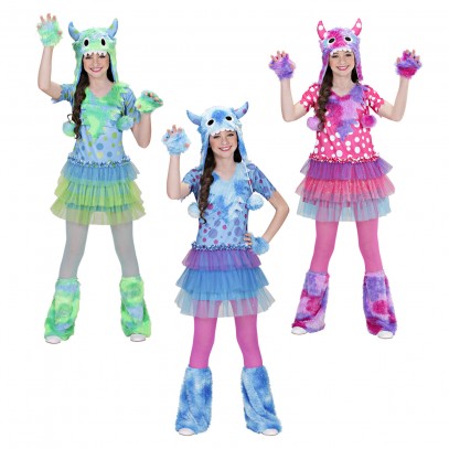 Crazy Alien Kostüm für Mädchen in 3 Farben