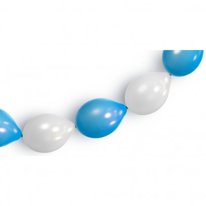 Kettenballons blau-weiß 7Stück