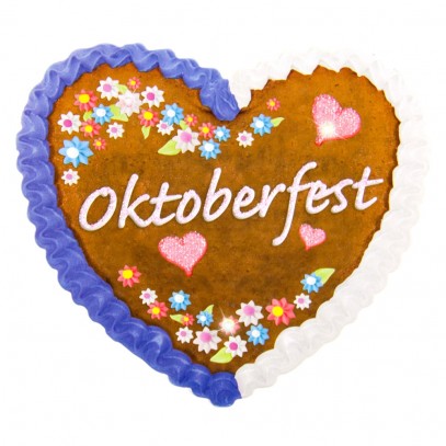 Oktoberfest Lebkuchen Herz Button mit LED