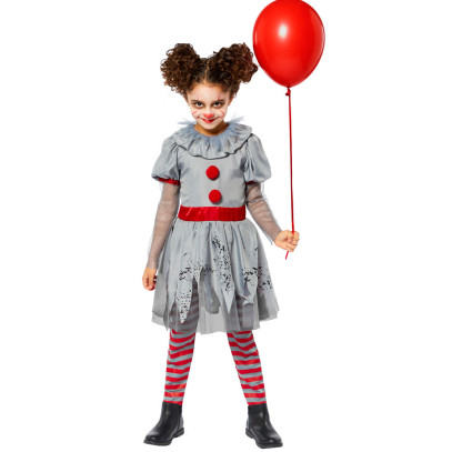 Horror Killer Clown Girl Mädchenkostüm