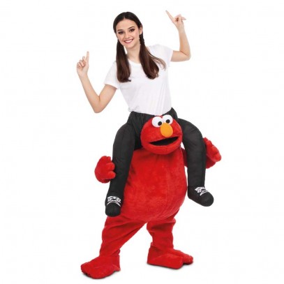 Elmo Huckepack Kostüm für Erwachsene