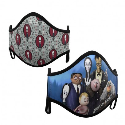 2 Mund-Nase-Masken Addams Family für Kinder