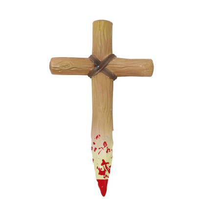 Blutiger Kreuz Pfahl 30cm