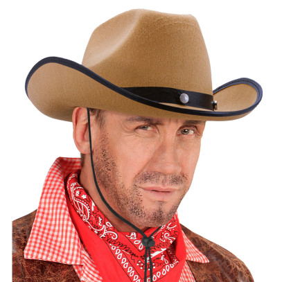 Western Cowboy Hut mit Nieten beige